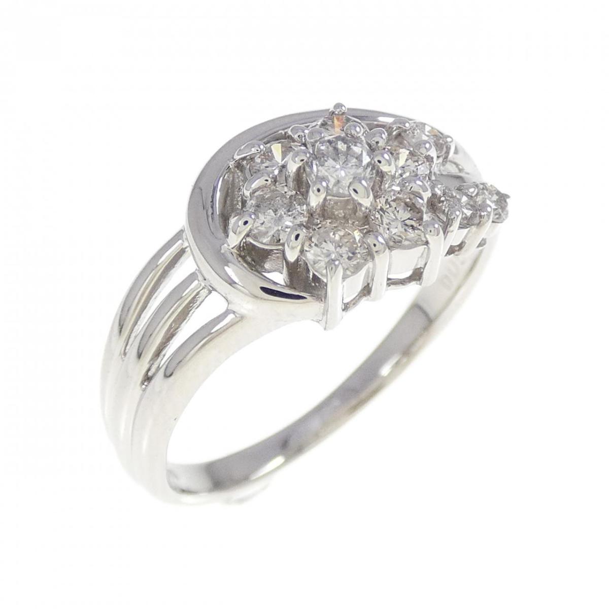PT900 フラワー ダイヤモンド リング 0.50CT【中古】