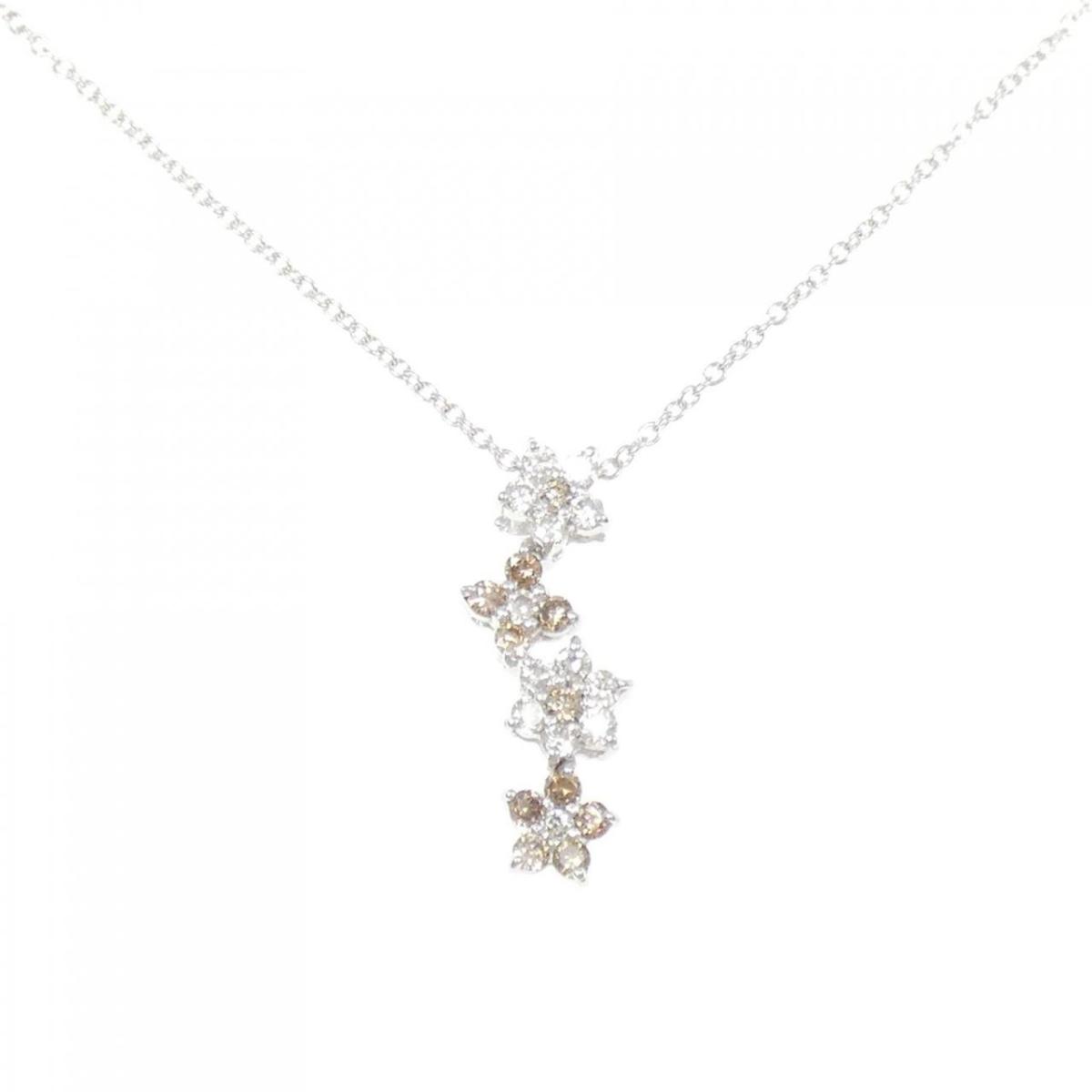 ポンテヴェキオ フラワー ダイヤモンド ネックレス 0.52CT【中古】