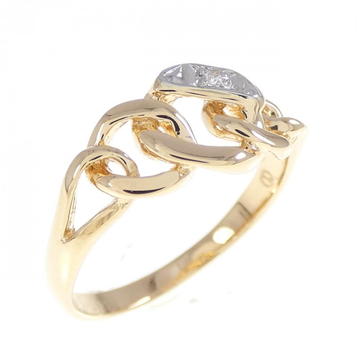 K18YG/PT900 ダイヤモンド リング 0.01CT【中古】