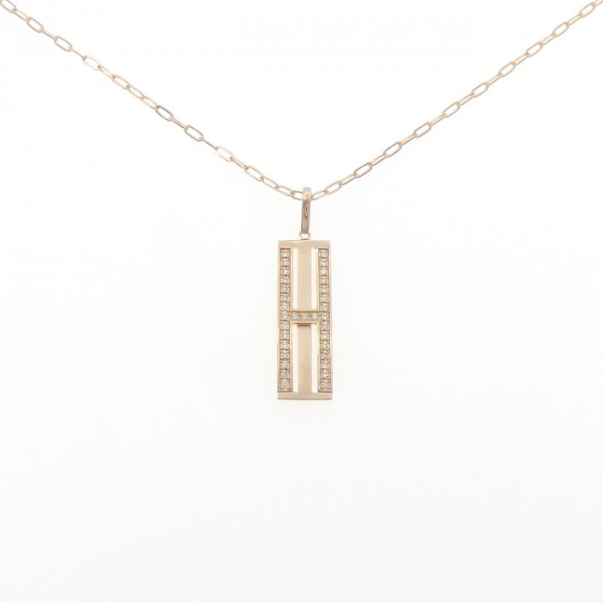 K18PG ダイヤモンド ネックレス 0.16CT【中古】