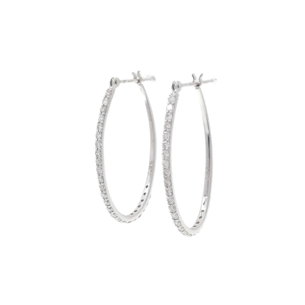 K18WG ダイヤモンド ピアス 0.50CT【中古】