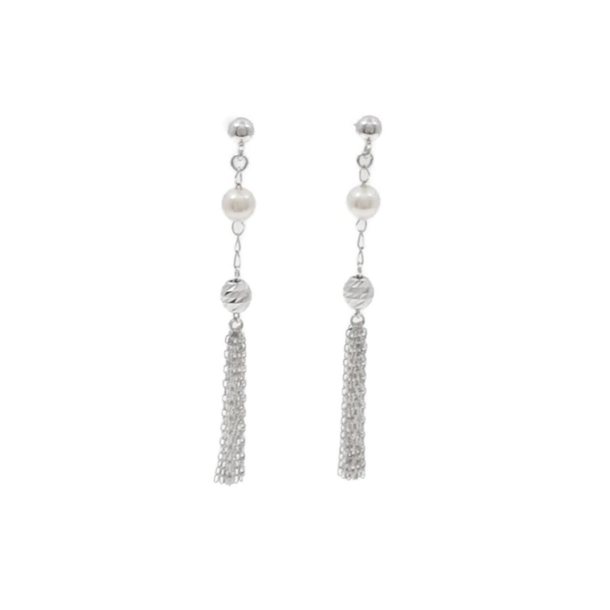K18WG アコヤパール ピアス 3.9mm【中古】