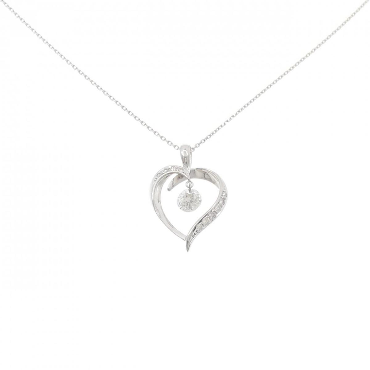 K18WG ハート ダイヤモンド ネックレス 0.44CT【中古】 64,680円