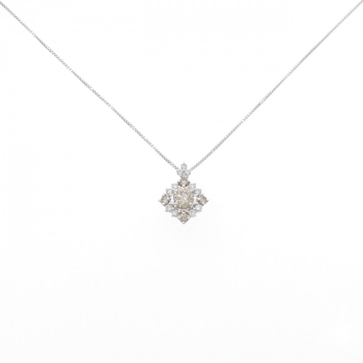 K18WG ダイヤモンド ネックレス 0.20CT【中古】