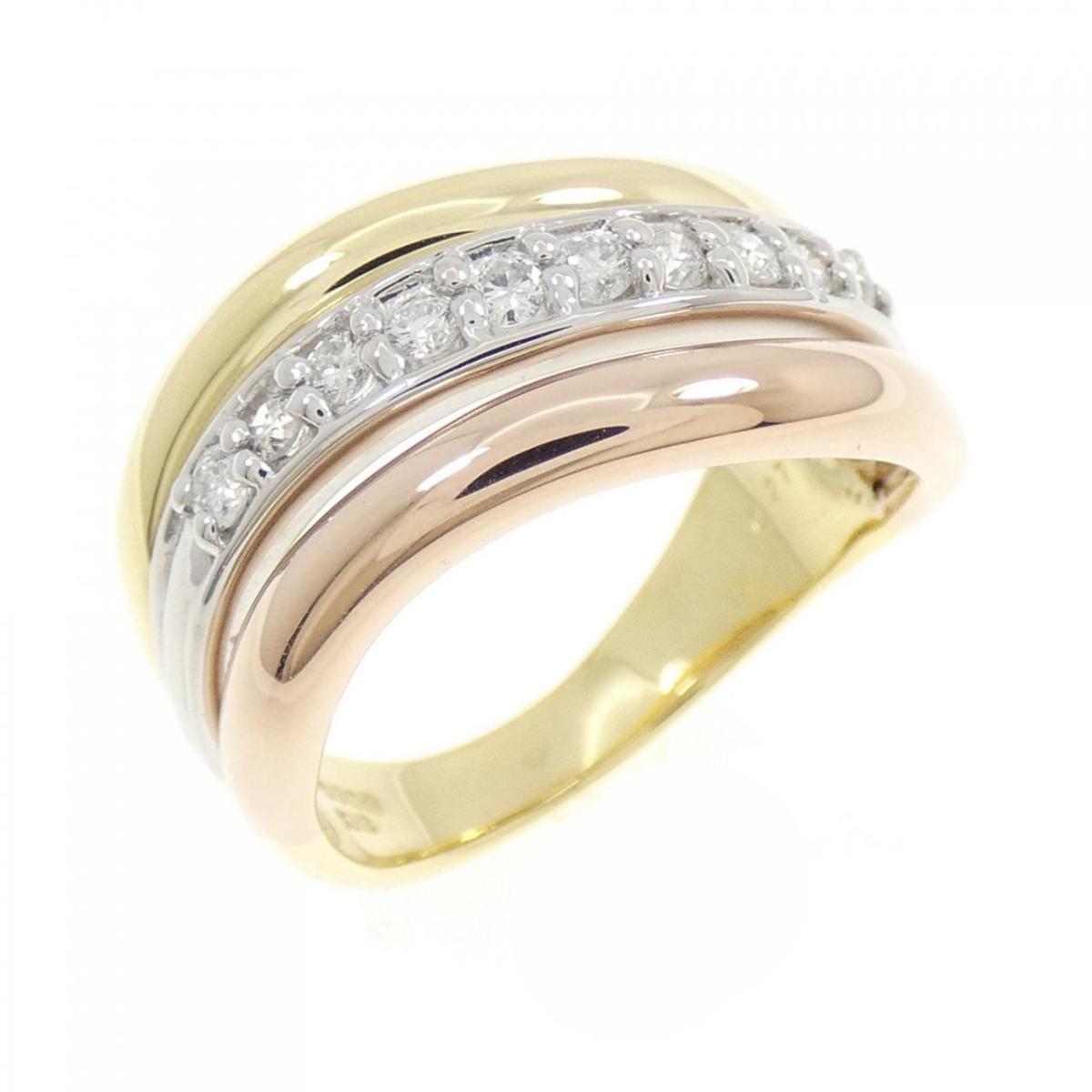 K18YG/PT900/K18PG ダイヤモンド リング 0.27CT【中古】｜KOMEHYO ONLINESTORE 店
