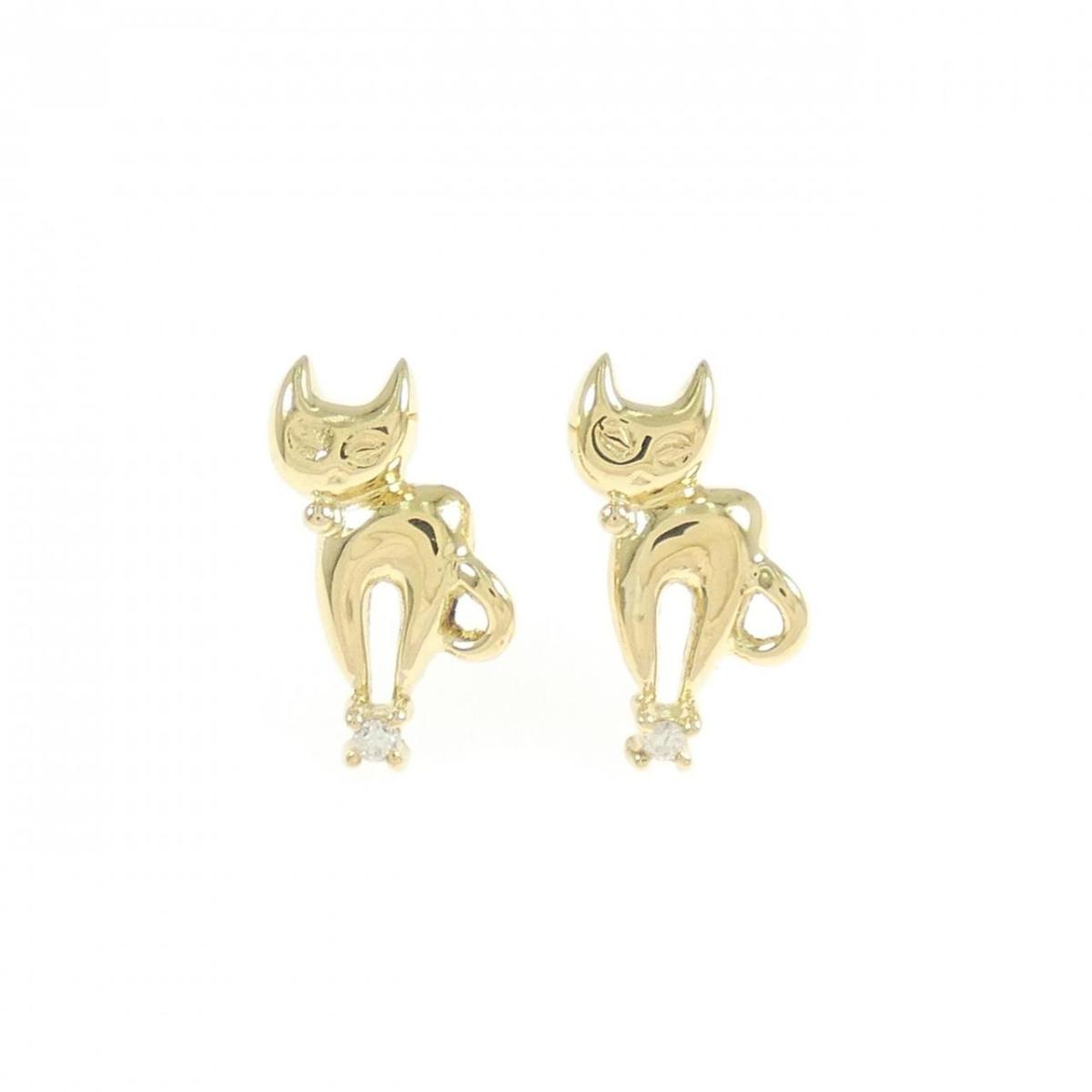 K18YG キャット ダイヤモンド ピアス 0.02CT【中古】｜KOMEHYO ONLINESTORE 店