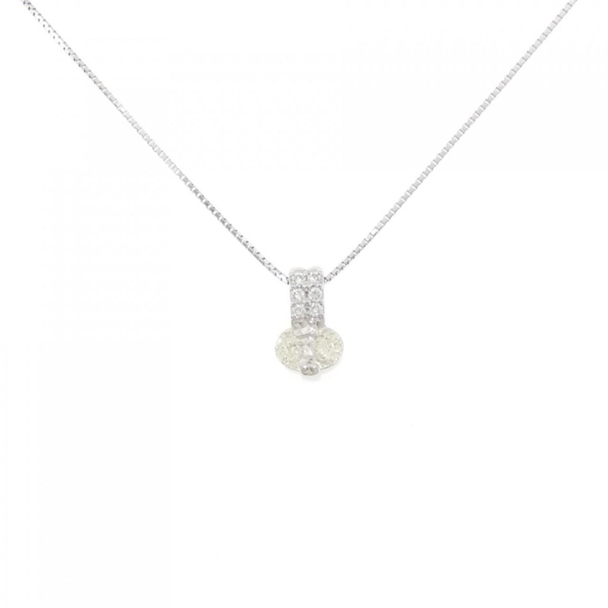 PT900/K18WG ダイヤモンド ネックレス 0.624CT【中古】