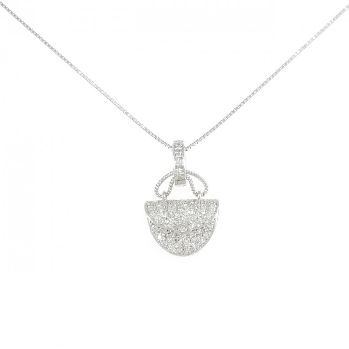 K18WG バッグ ダイヤモンド ネックレス 0.61CT【中古】 115,300円