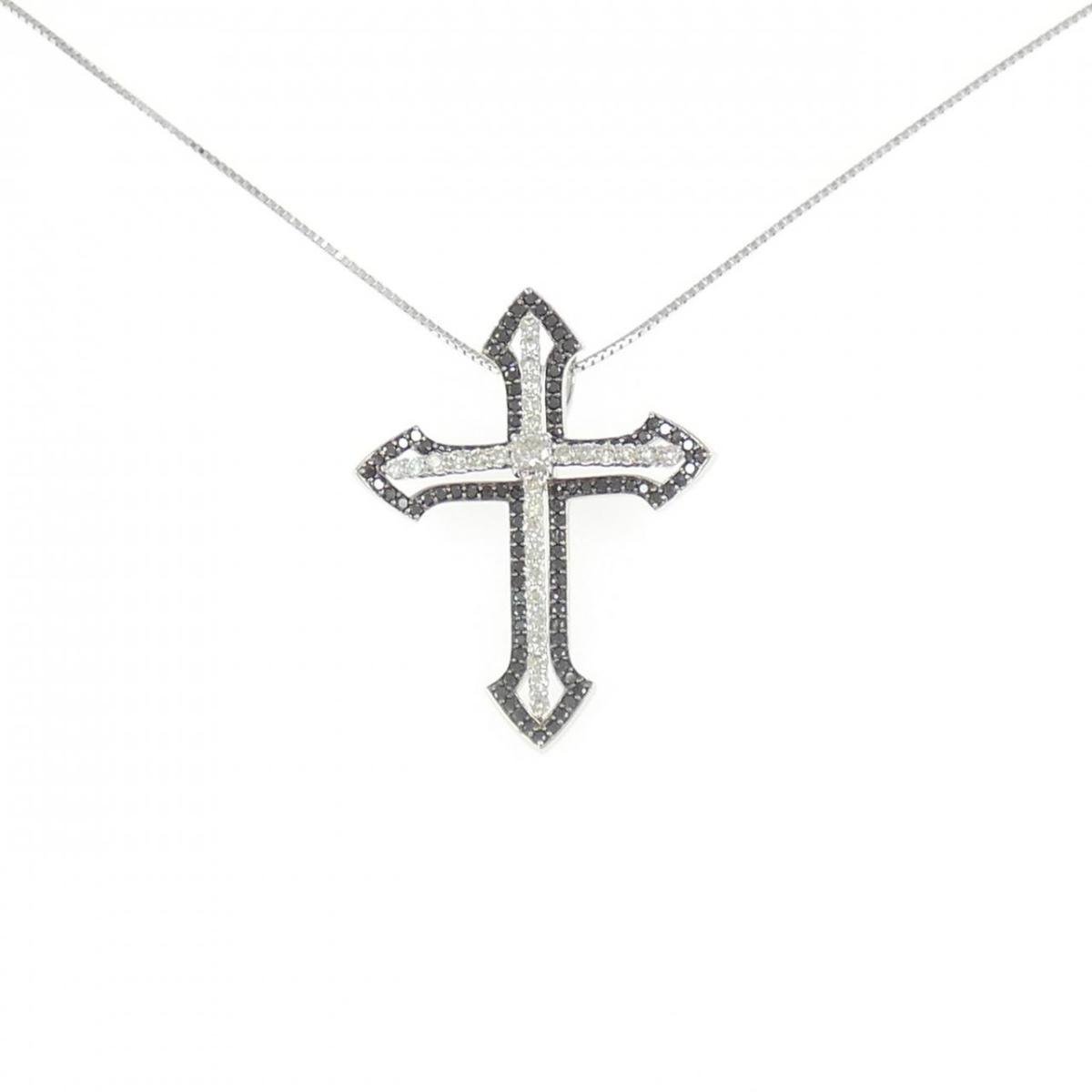 K18WG/K18BG クロス ダイヤモンド ネックレス 0.60CT【中古】｜KOMEHYO ONLINESTORE 店