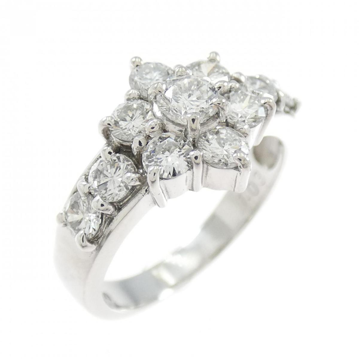PT900 フラワー ダイヤモンド リング 1.03CT【中古】