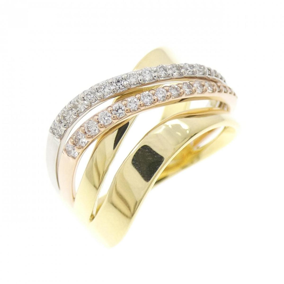 K18YG/K18PG/PT900 ダイヤモンド リング 0.30CT【中古】