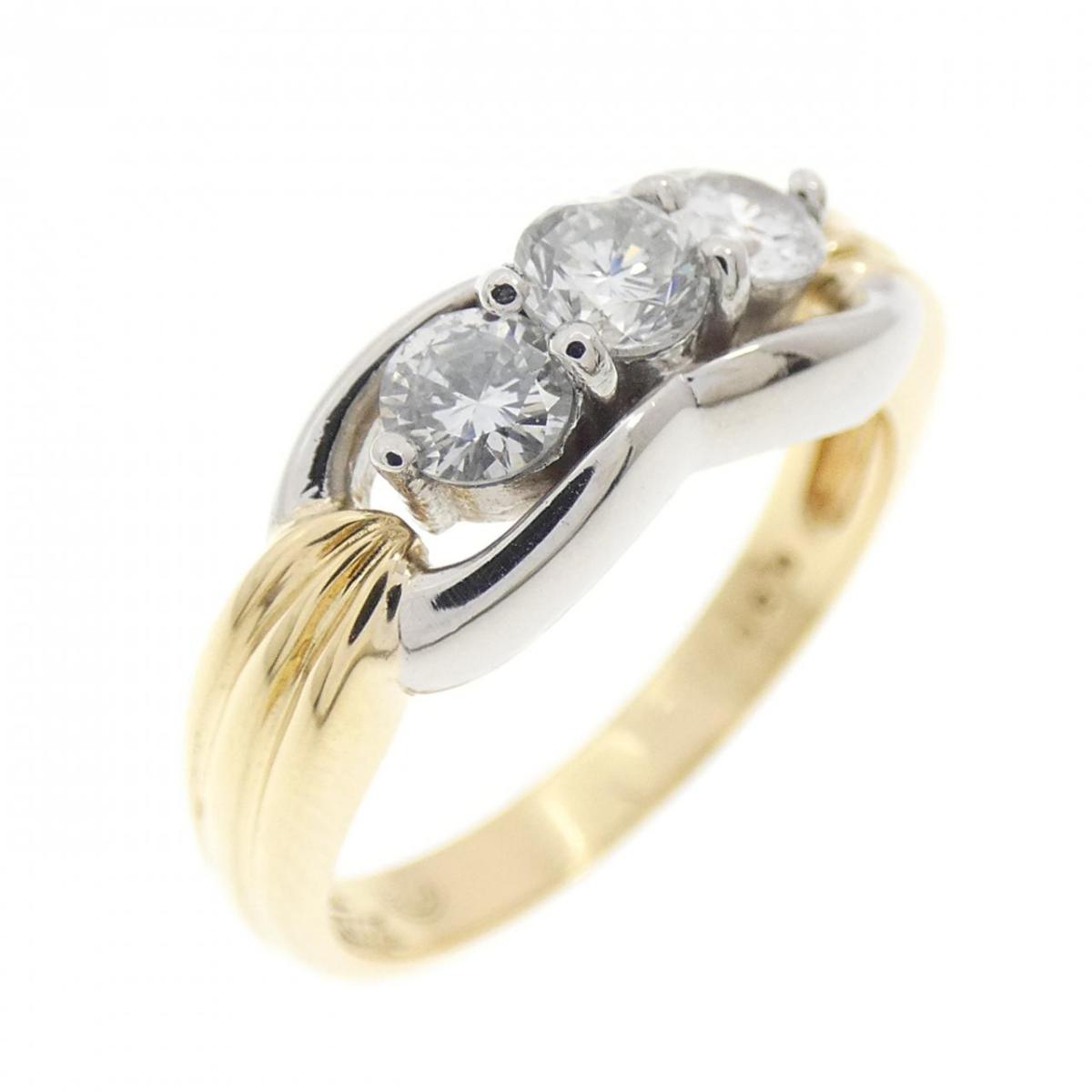K18YG/PT900 ダイヤモンド リング 0.50CT【中古】