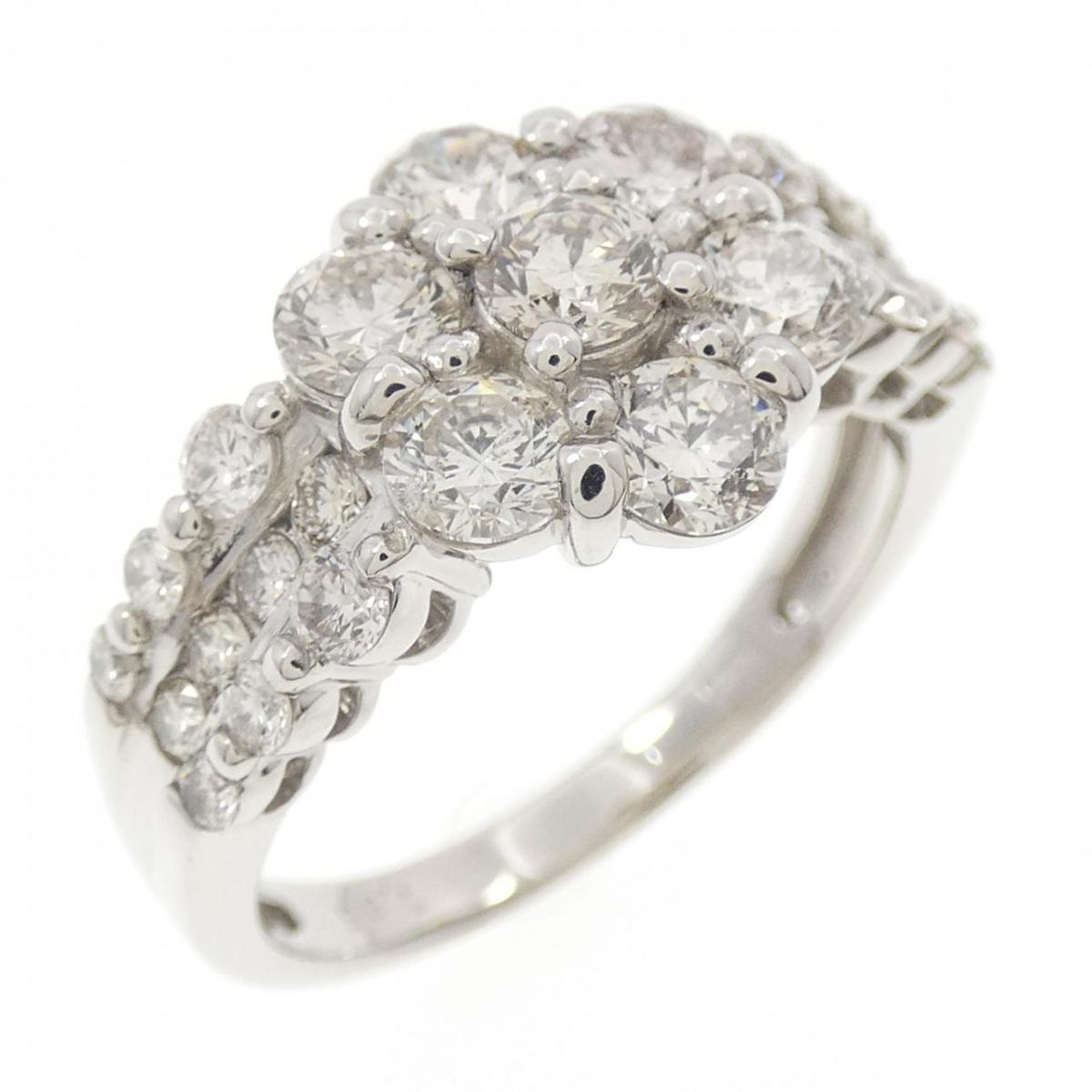 PT900 フラワー ダイヤモンド リング 1.85CT【中古】