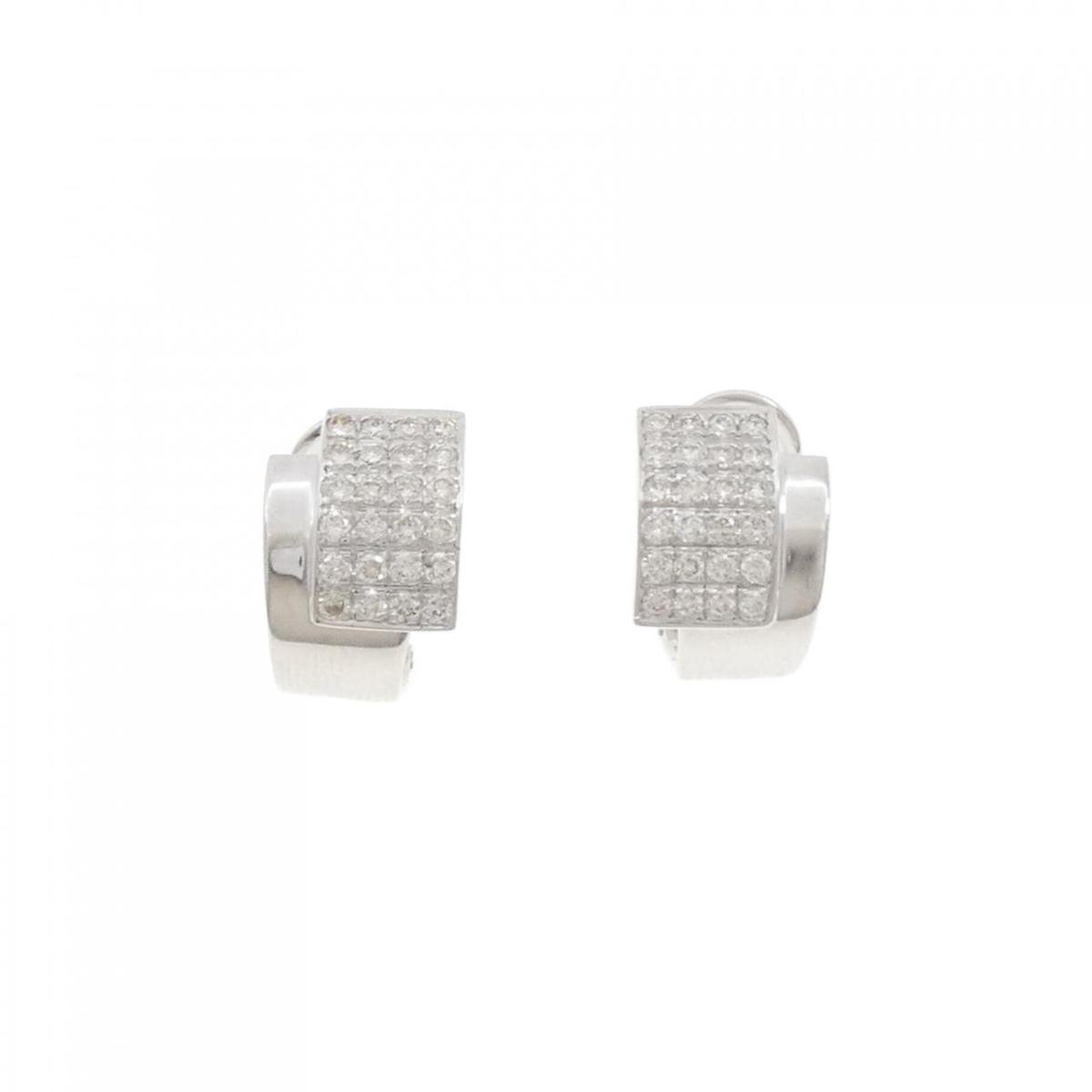 K18WG パヴェ ダイヤモンド ピアス/イヤリング 1.05CT【中古】