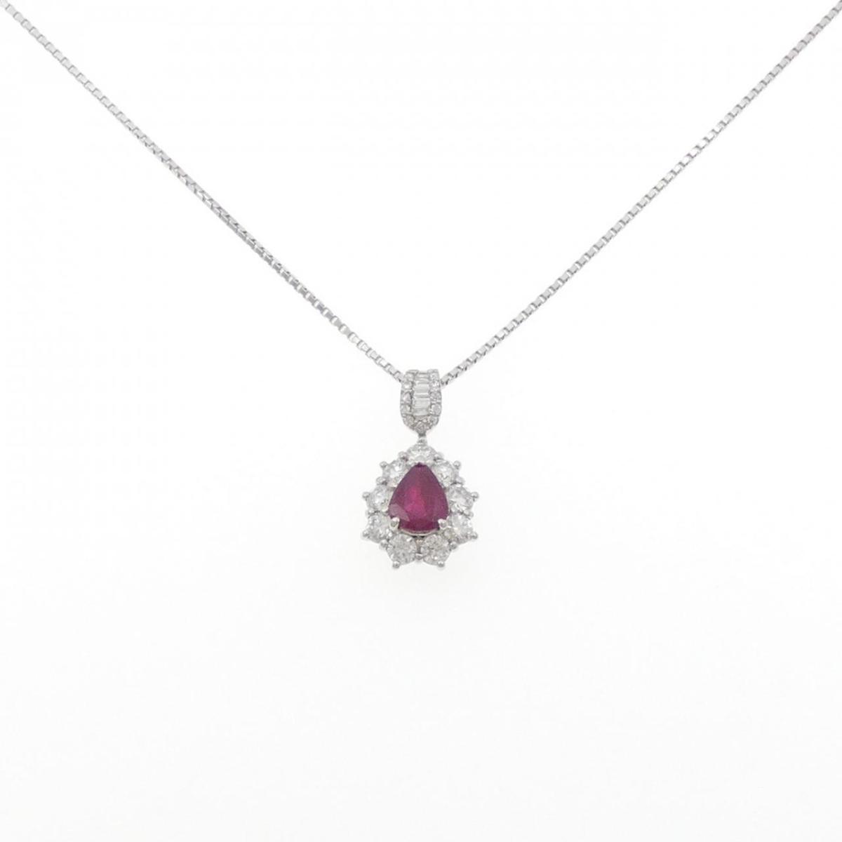 PT950/PT850 ルビー ネックレス 1.074CT【中古】|KOMEHYO ONLINESTORE 店