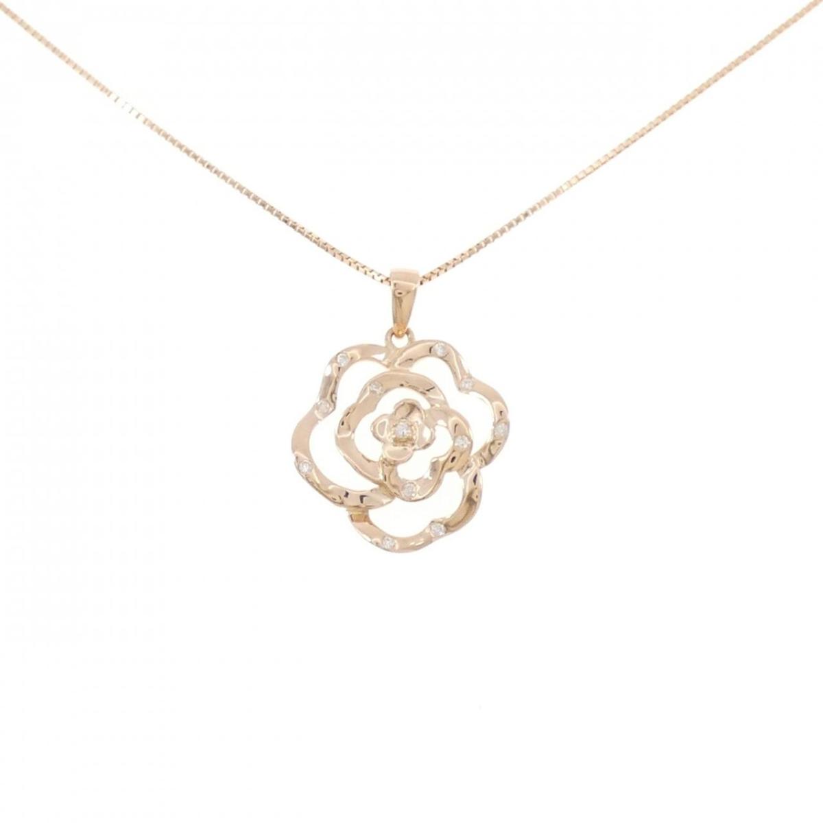 K18PG ローズ ダイヤモンド ネックレス 0.07CT【中古】｜KOMEHYO ONLINESTORE 店