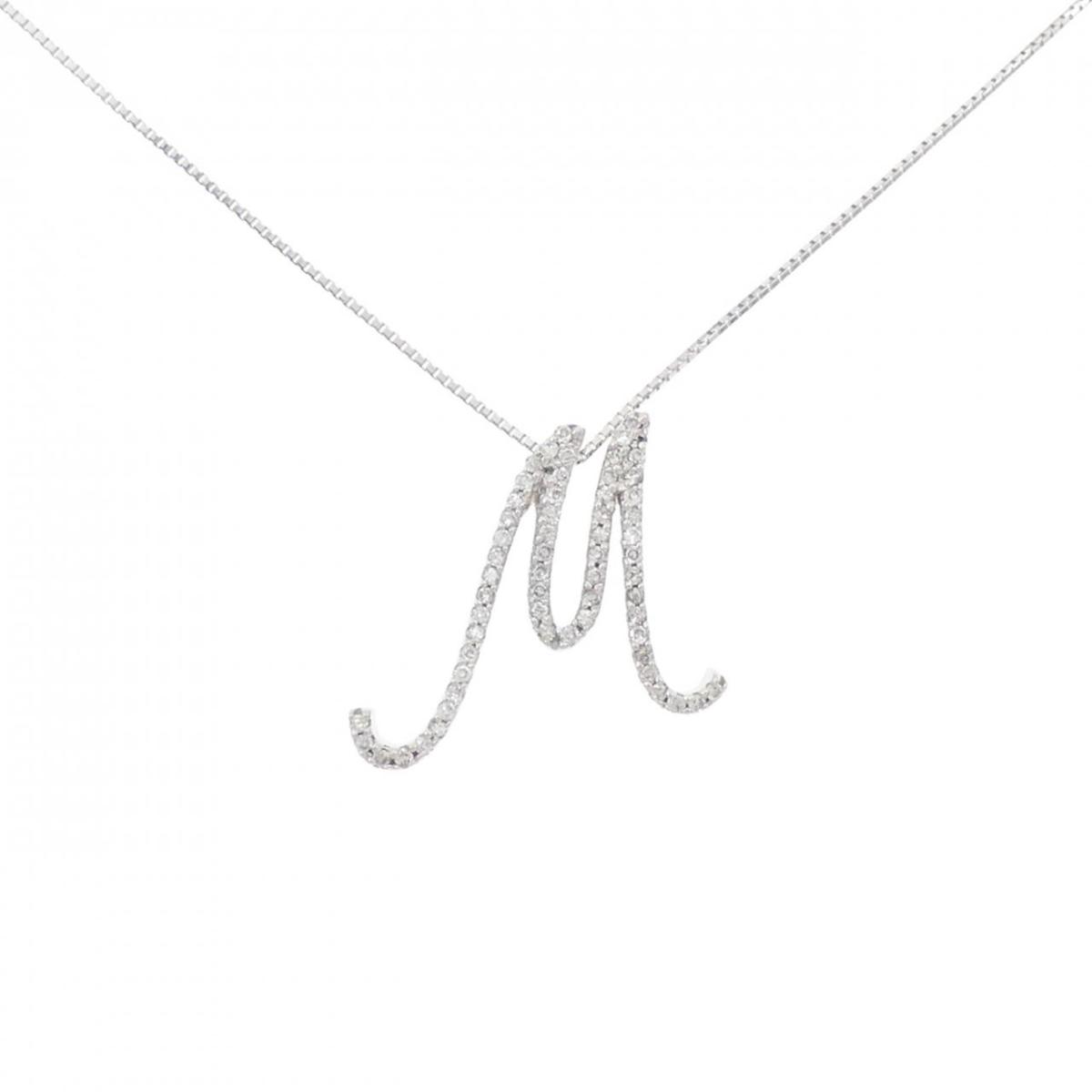 K18WG イニシャルM ダイヤモンド ネックレス 0.32CT【中古】｜KOMEHYO ONLINESTORE 店
