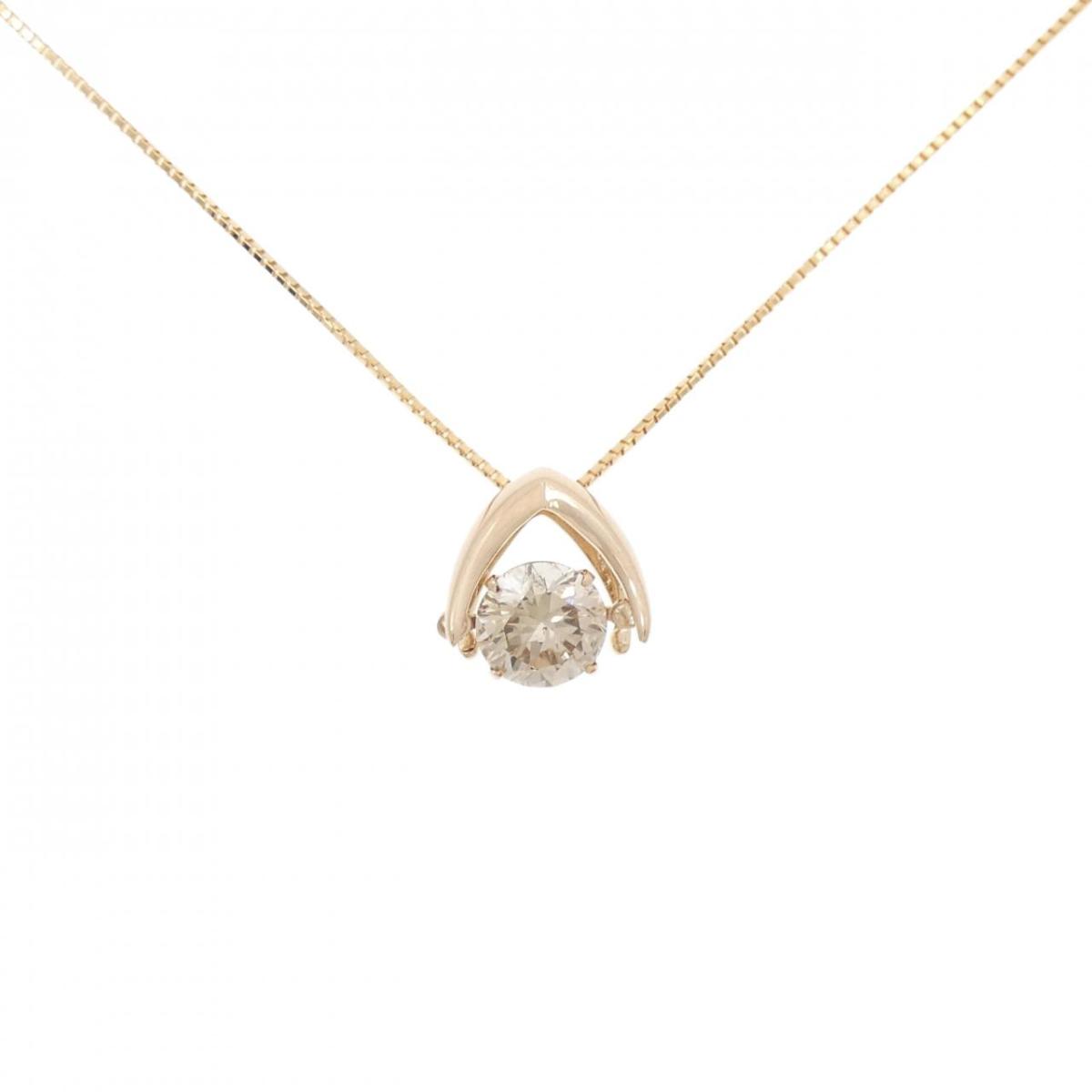 K18PG ダイヤモンド ネックレス 1.016CT【中古】