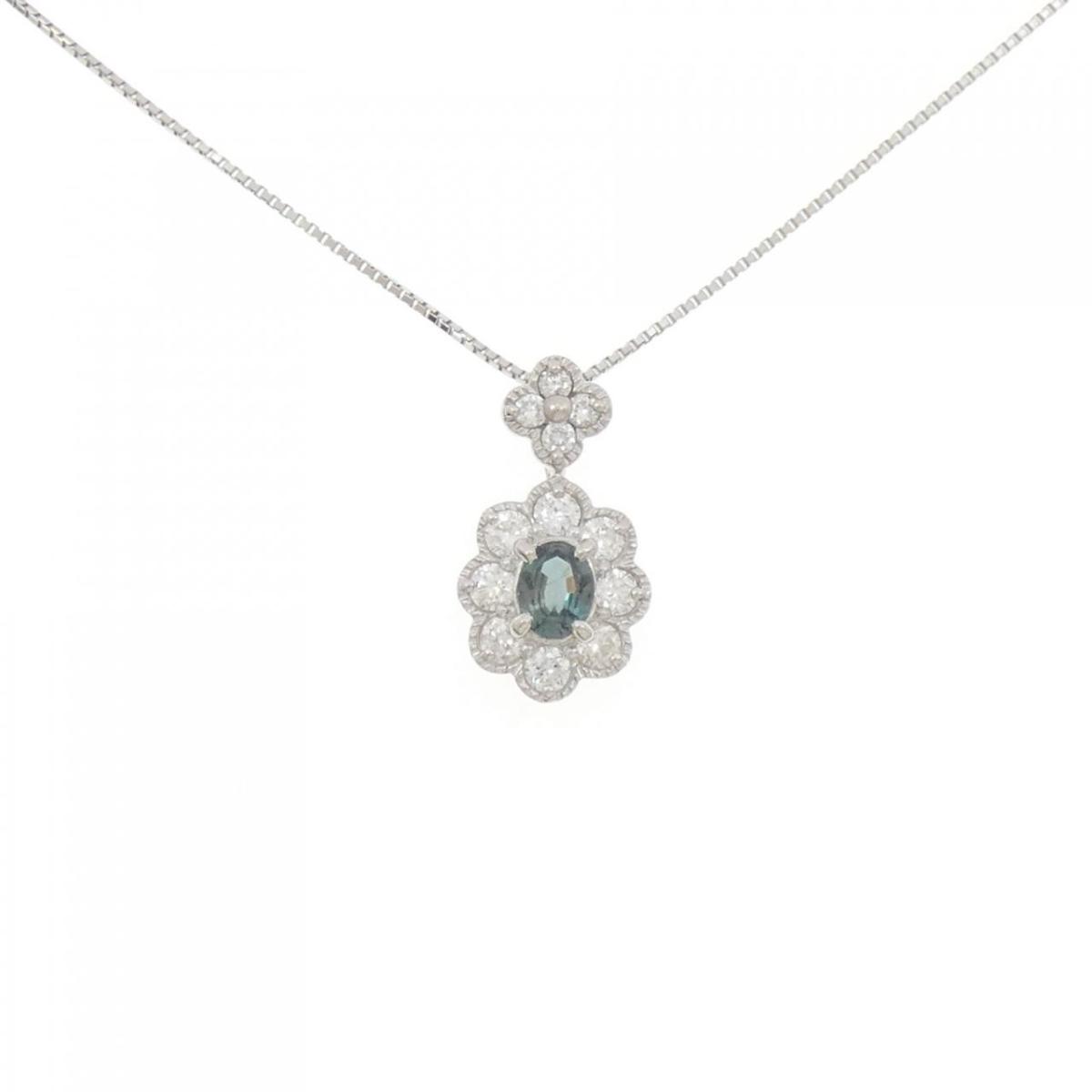 PT900/PT850 アレキサンドライト ネックレス 0.41CT【中古】