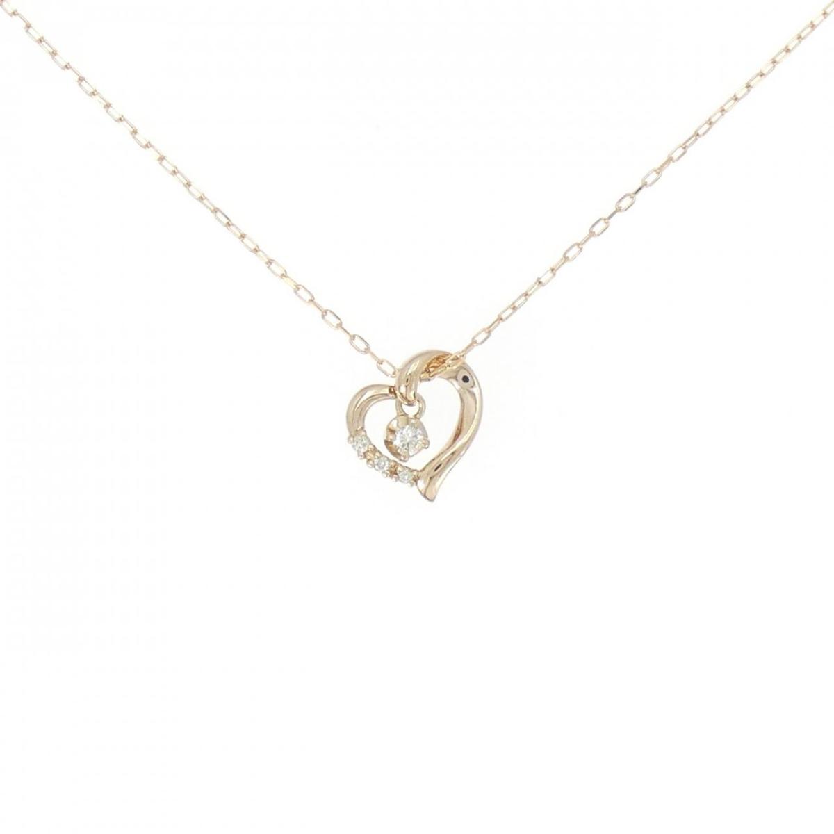 4゜C ハート ダイヤモンド ネックレス【中古】