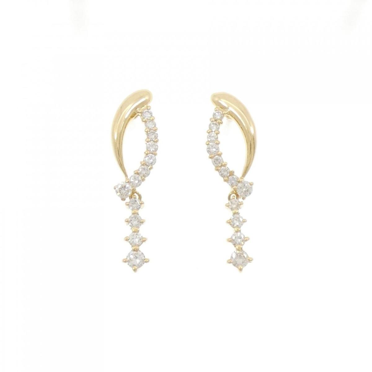 K18YG ダイヤモンド ピアス 0.72CT【中古】