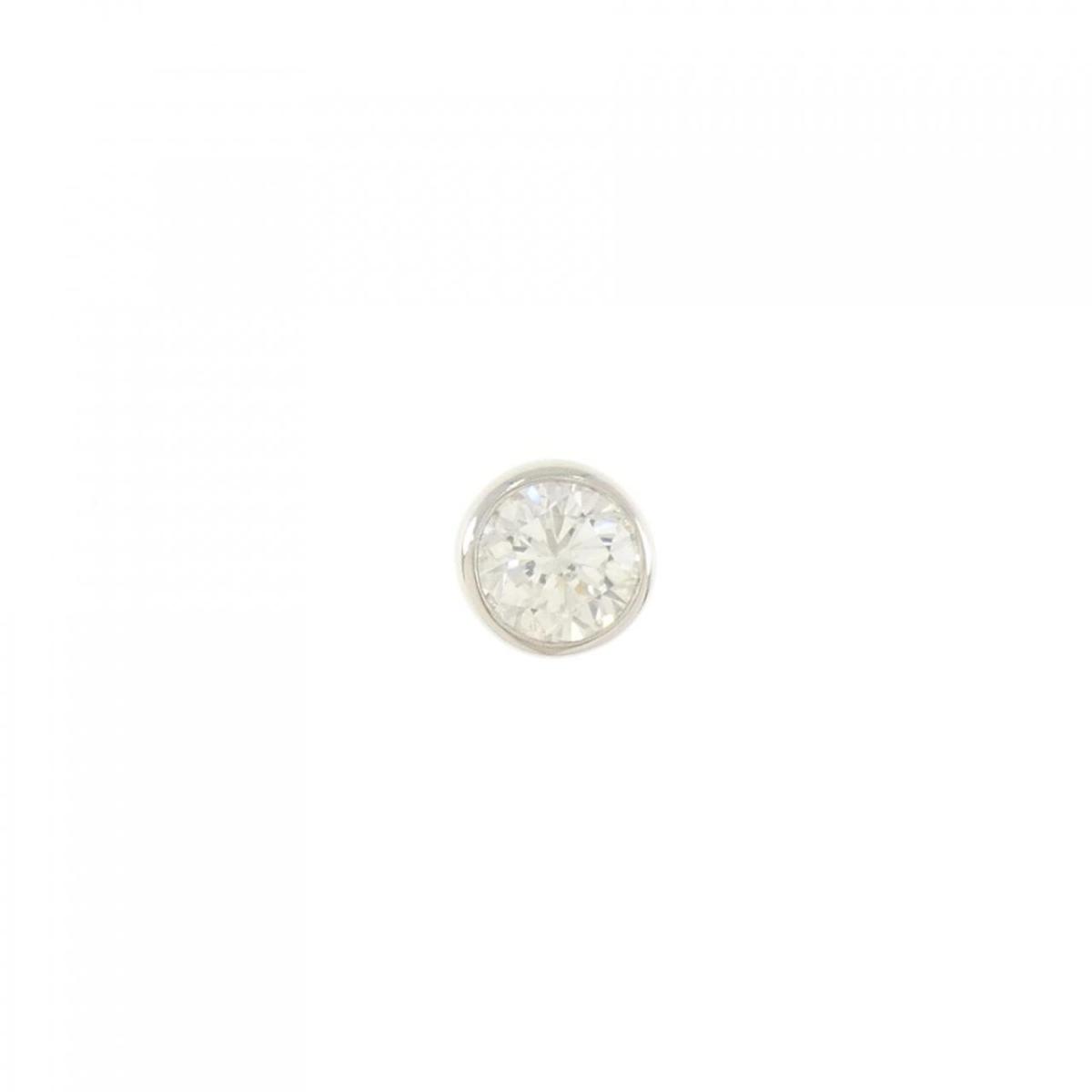 【リメイク】PT900/ST ダイヤモンド ピアス 1.008CT F SI2 Fair 片耳【中古】