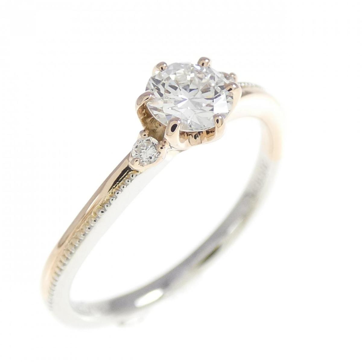 PT950/K18PG ダイヤモンド リング 0.301CT G SI2 Good【中古】