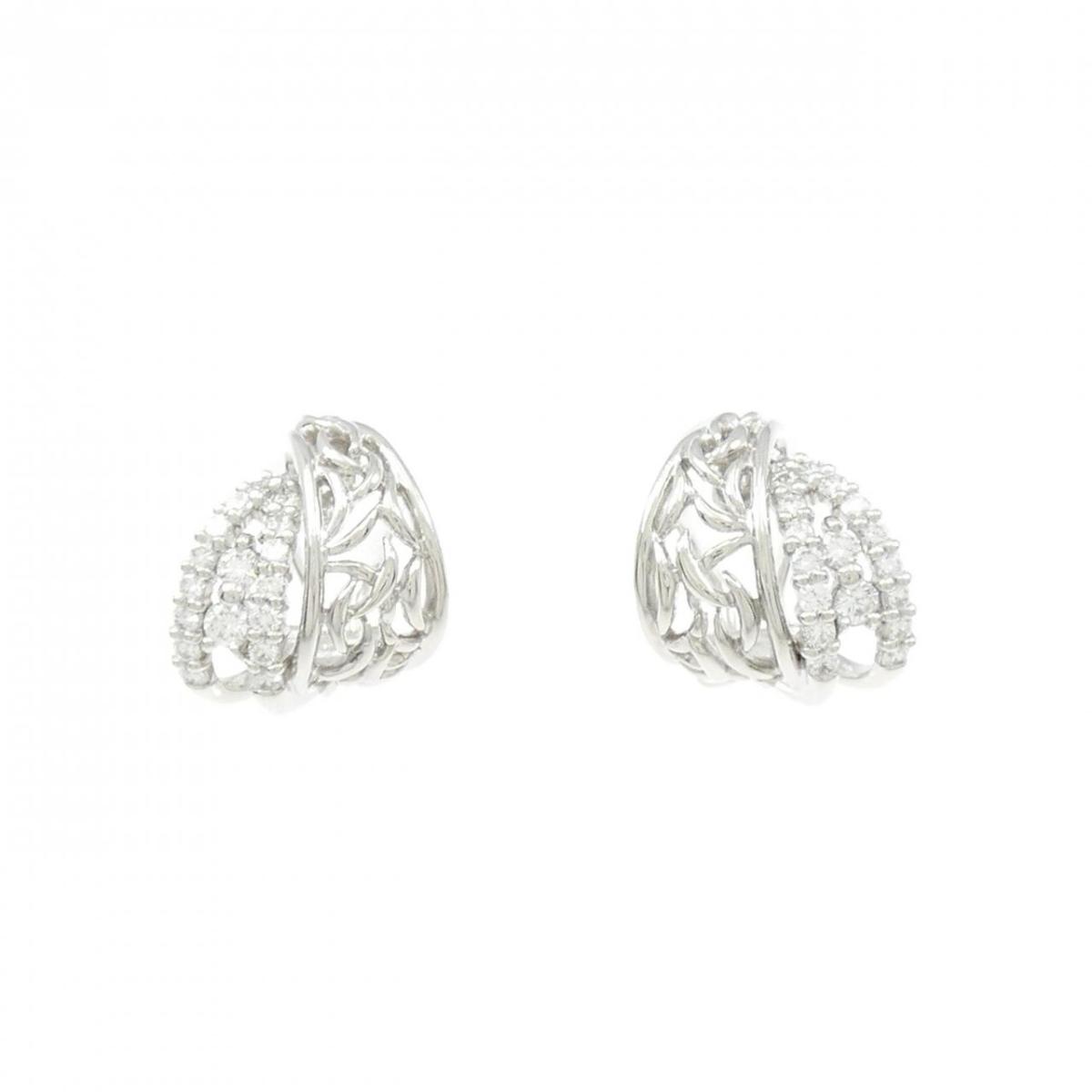 PT900 ダイヤモンド ピアス 0.55CT【中古】