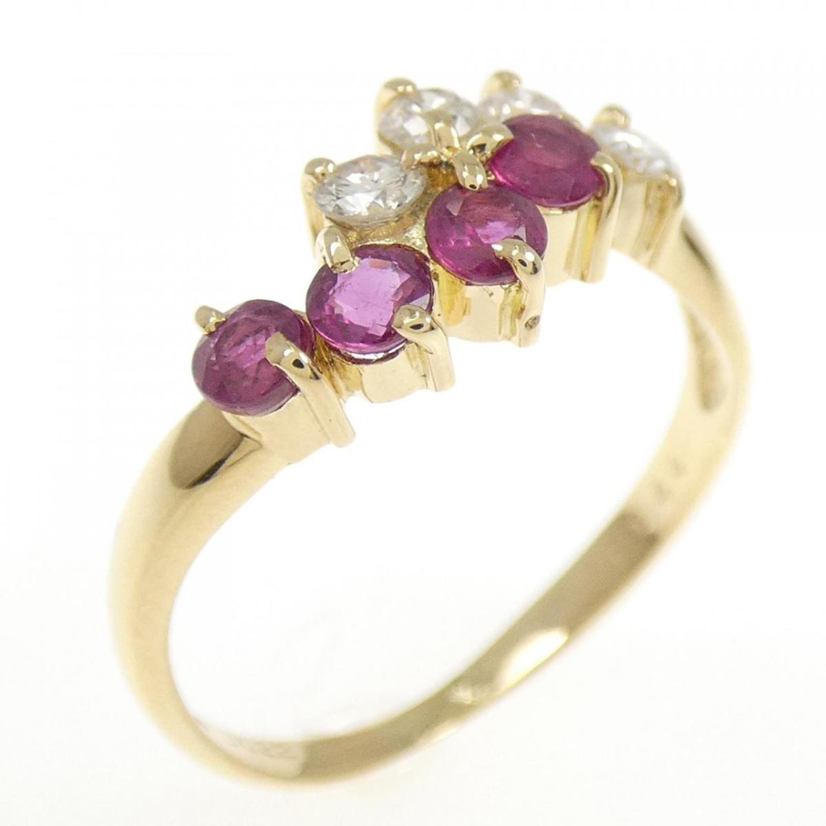 K18YG ルビー リング 0.44CT【中古】