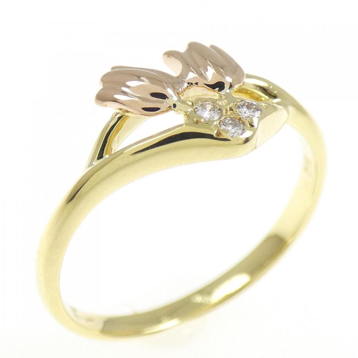 K18YG/K18PG ダイヤモンド リング 0.03CT【中古】