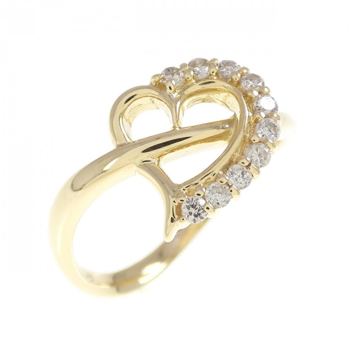 K18YG ハート ダイヤモンド リング 0.16CT【中古】