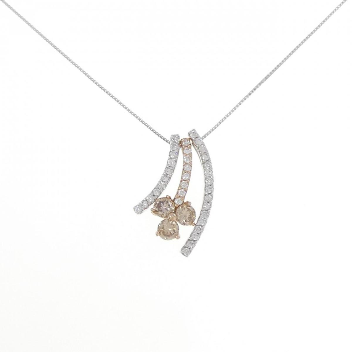 K18WG/K18PG 2WAY ダイヤモンド ネックレス 1.00CT【中古】