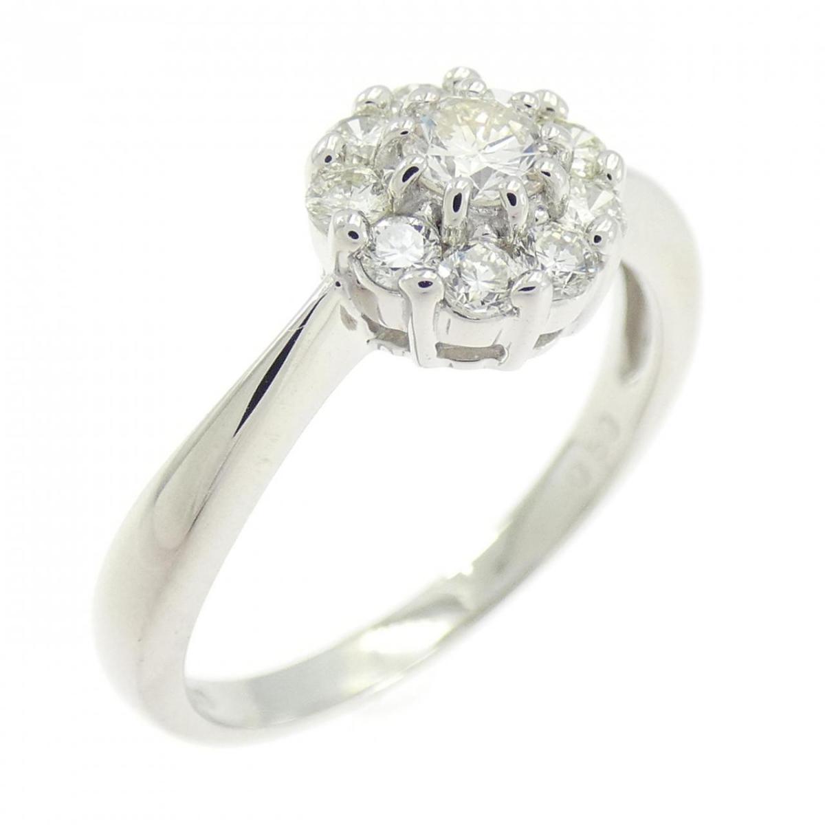 PT900 フラワー ダイヤモンド リング 0.50CT【中古】