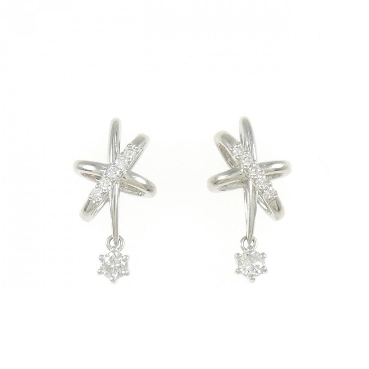 PT900 ダイヤモンド ピアス 0.32CT【中古】
