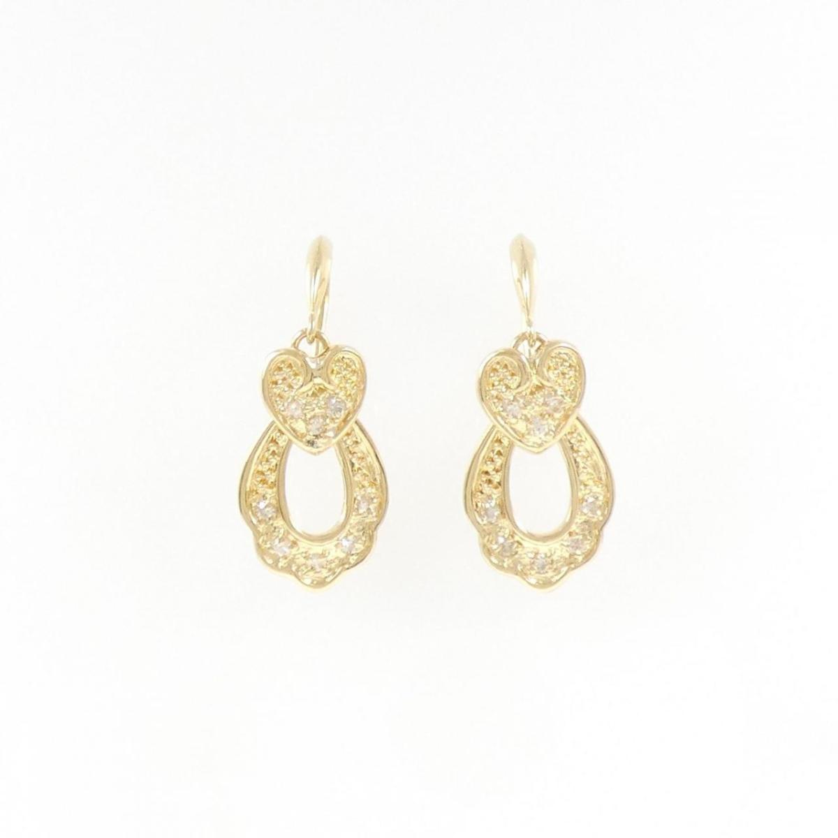 K18YG ハート ダイヤモンド ピアス 0.18CT【中古】|KOMEHYO ONLINESTORE 店