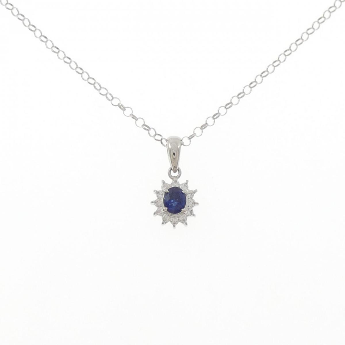 PT900/PT850 サファイヤ ネックレス 0.38CT【中古】