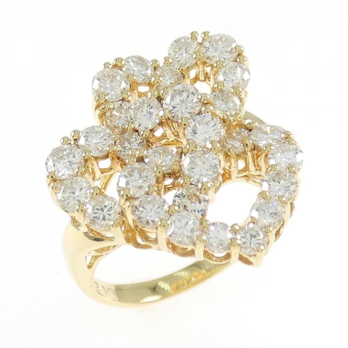 K18YG ハート ダイヤモンド リング 2.10CT【中古】