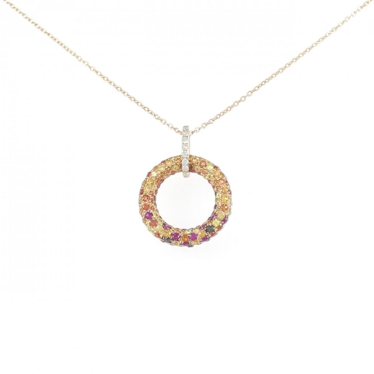 18KPG/K18PG サファイヤ ネックレス 1.47CT【中古】