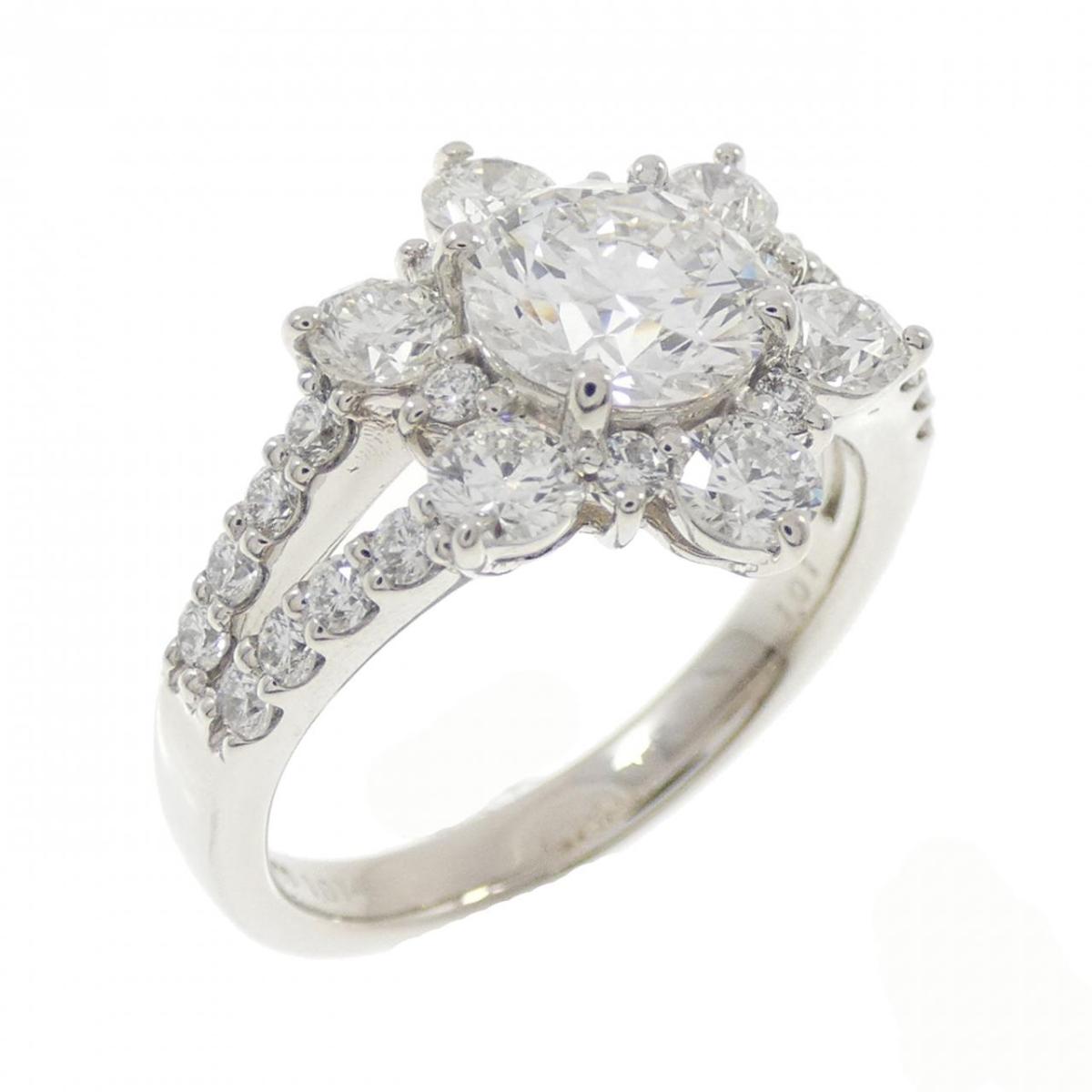 【リメイク】PT900 ダイヤモンド リング 1.014CT F VS2 3EXT H&C【中古】