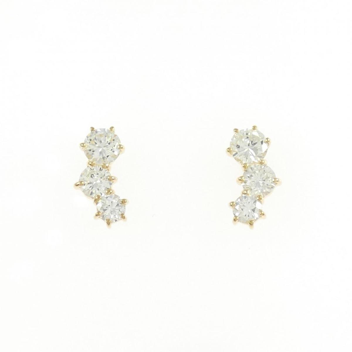 【リメイク】K18YG ダイヤモンド ピアス 0.70CT【中古】
