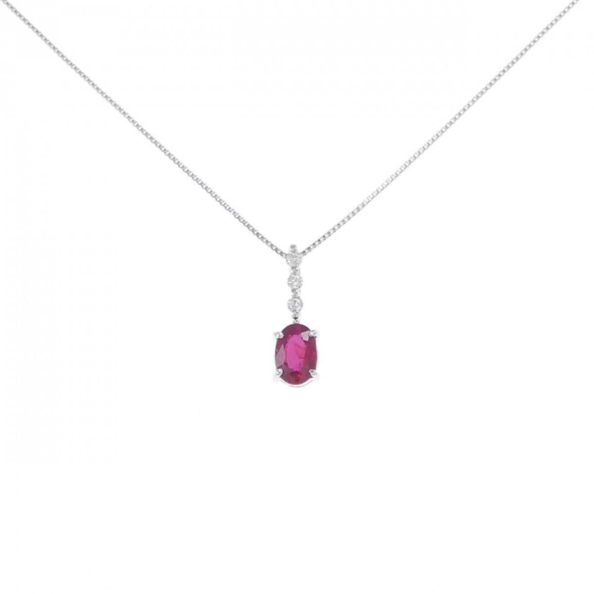 K18WG ルビー ネックレス 0.51CT【中古】 48,360円