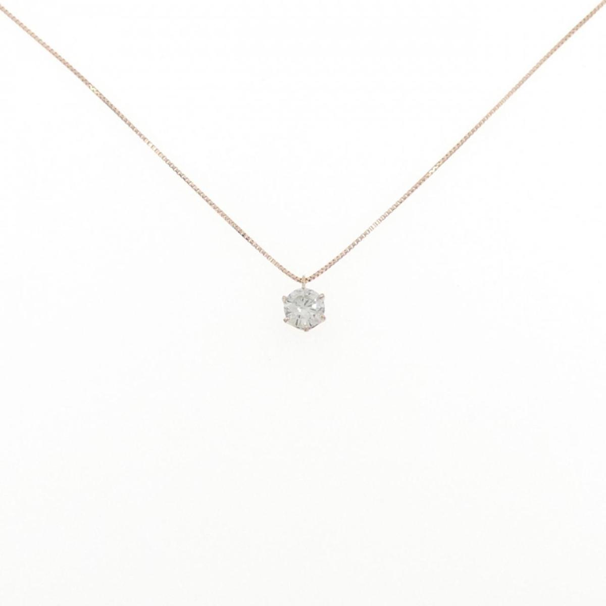K18PG ソリティア ダイヤモンド ネックレス 0.310CT【中古】