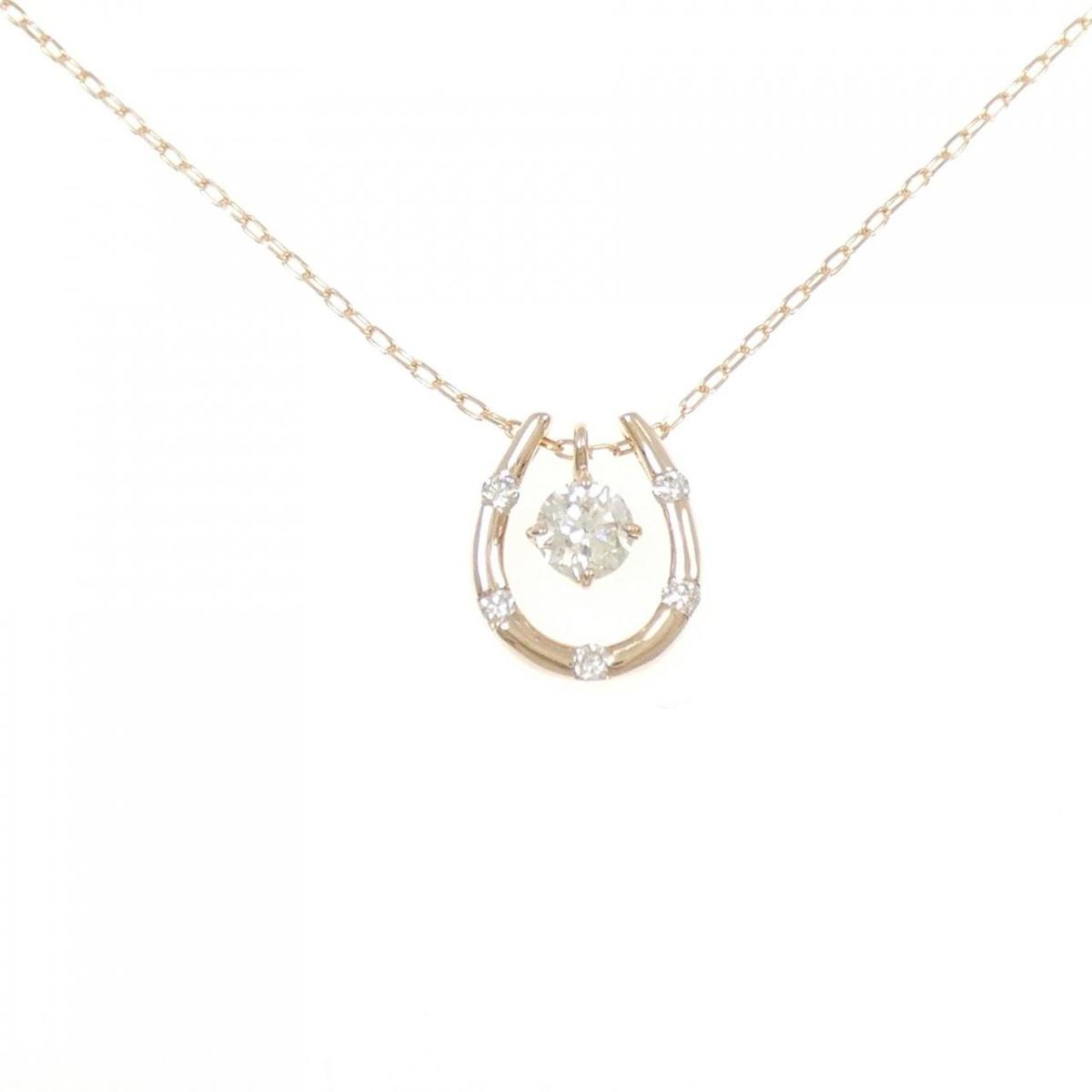 K18PG ダイヤモンド ネックレス 0.32CT【中古】