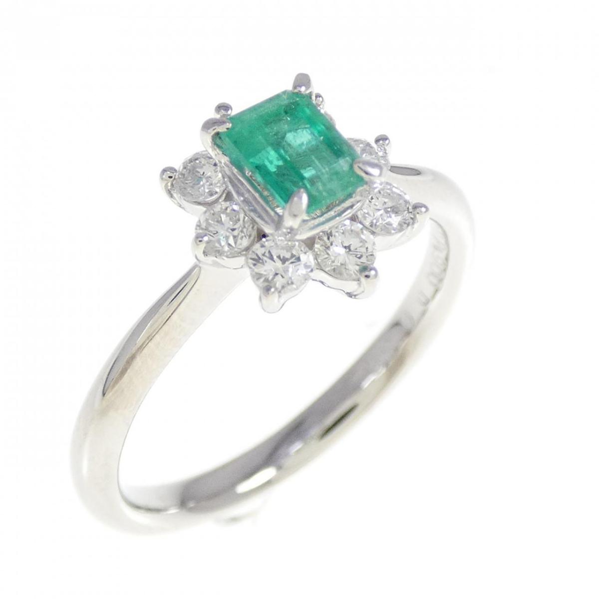 PT900 エメラルド リング 0.30CT【中古】