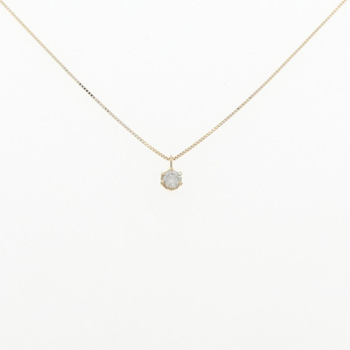 K18YG ソリティア ダイヤモンド ネックレス 0.08CT【中古】