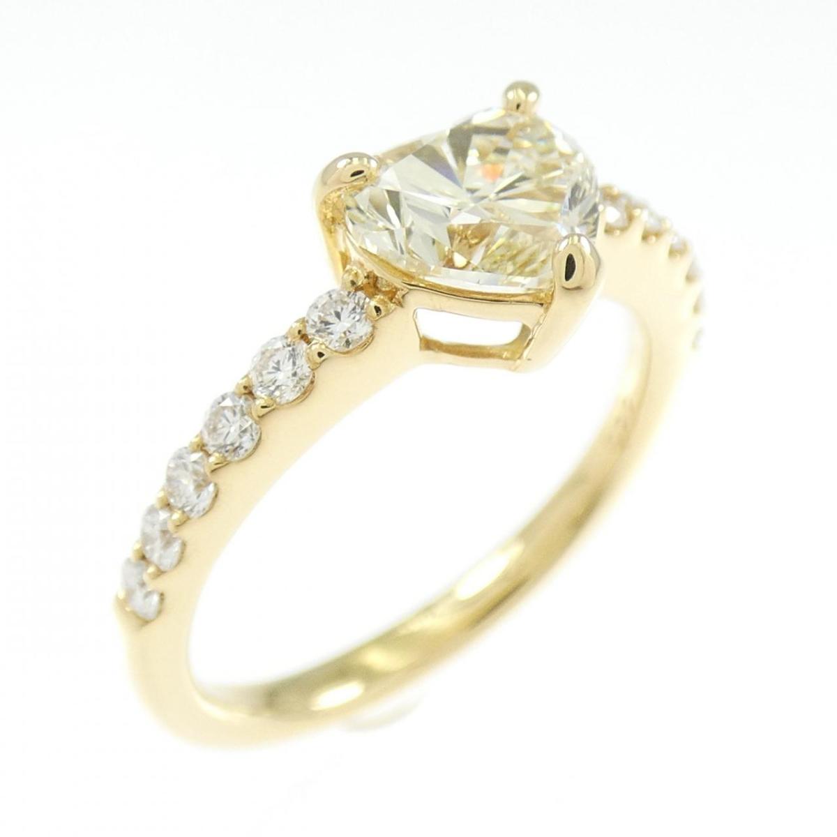 【リメイク】K18YG ダイヤモンド リング 1.017CT VLBY VS2 ハートシェイプ【中古】