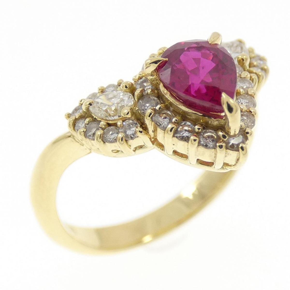 K18YG ルビー リング 0.59CT【中古】