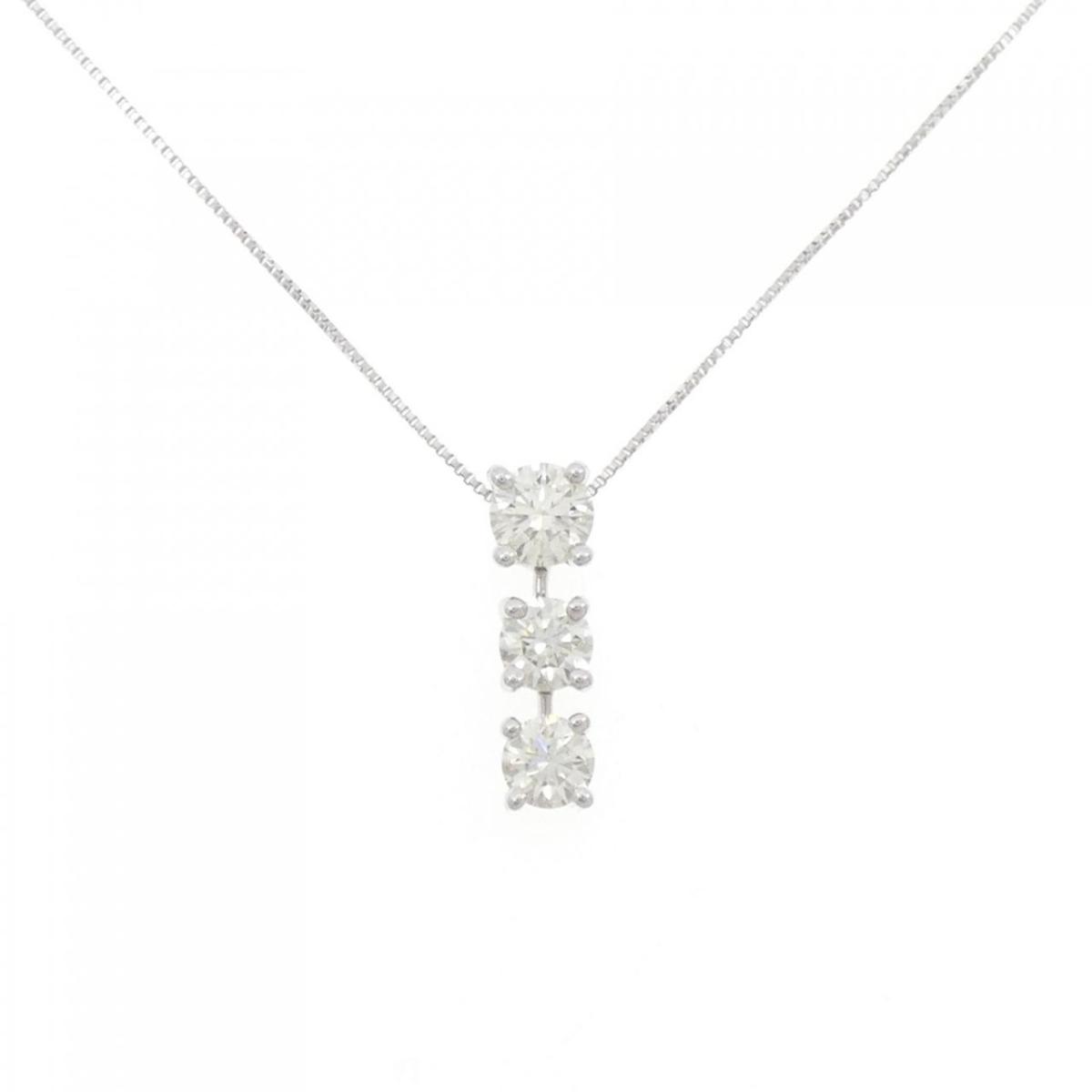 K18WG ダイヤモンド ネックレス 1.000CT【中古】