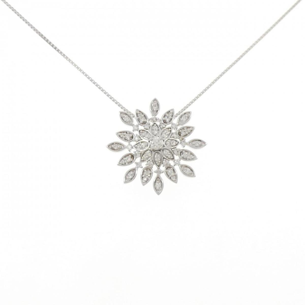K18WG ダイヤモンド ネックレス 0.57CT【中古】