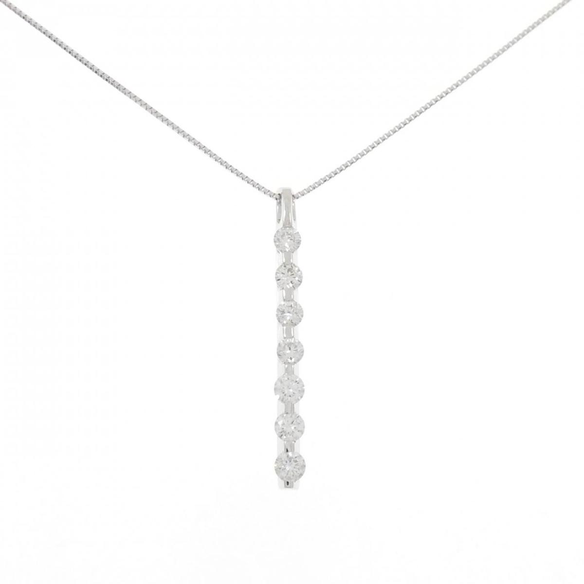 K18WG ダイヤモンド ネックレス 0.50CT【中古】